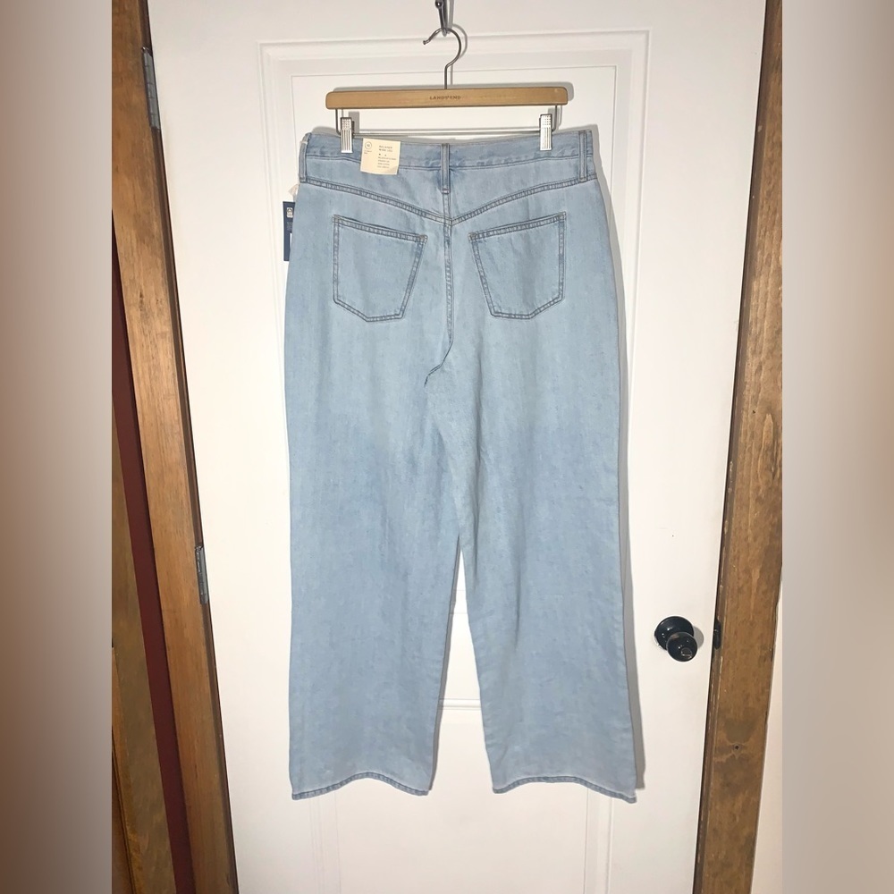 Relaxed wide leg Jeans non-stretch straight leg light wash 12/31R new - Picture 2 of 10